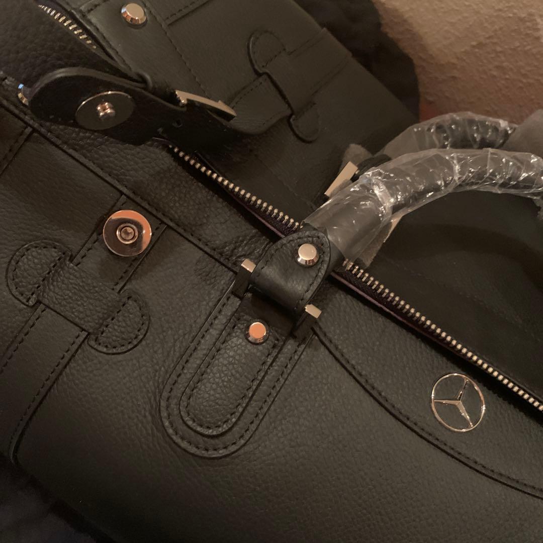 Mercedes-Benz GOLD PFEILレザーボストンバッグ ブラック