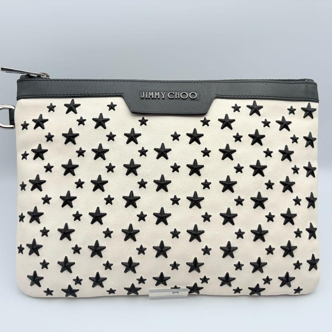 ジミーチュウ スタースタッズ レザー クラッチバッグ セカンドバッグ 本革