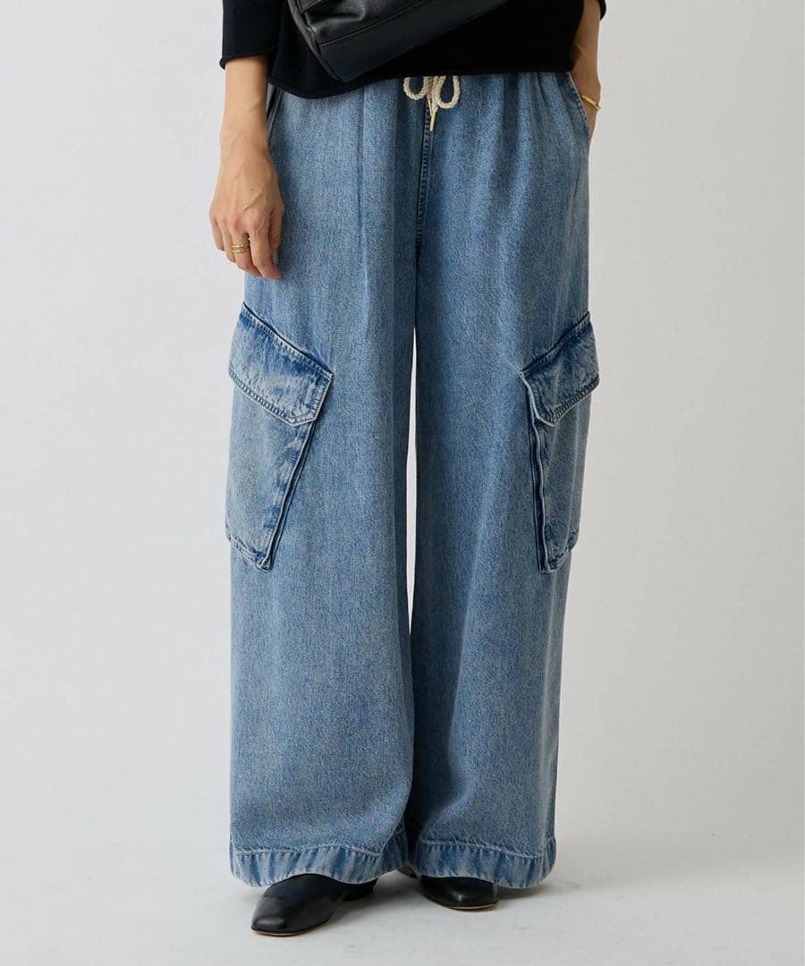 本日価格！リヨセルデニムカ－ゴパンツ(値札付き)