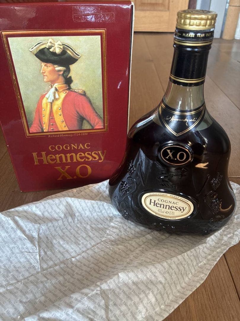 未開封　Hennessy XO コニャック 金キャップ　グリーンボトル