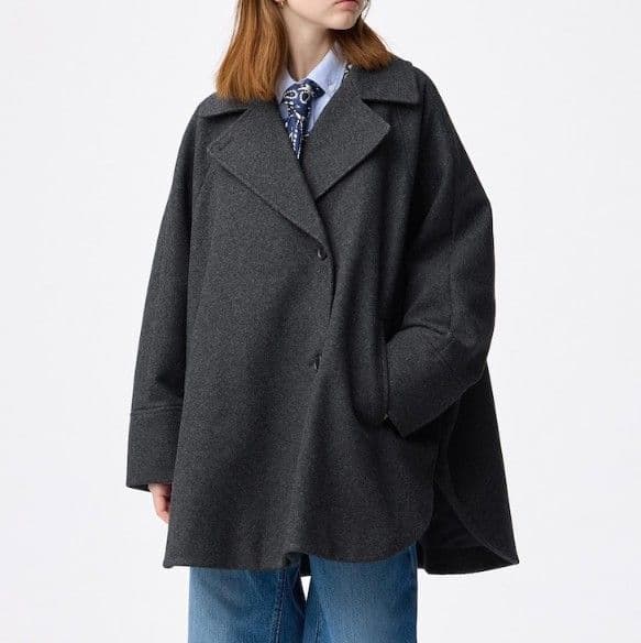 GU コージーメルトンケープコート Z＋E グレー