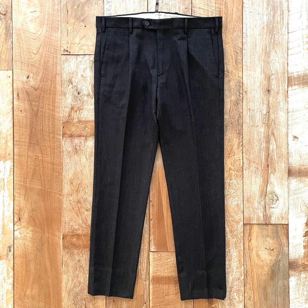 【美品】BERWICH piero テーパード ウール スラックス パンツ 46