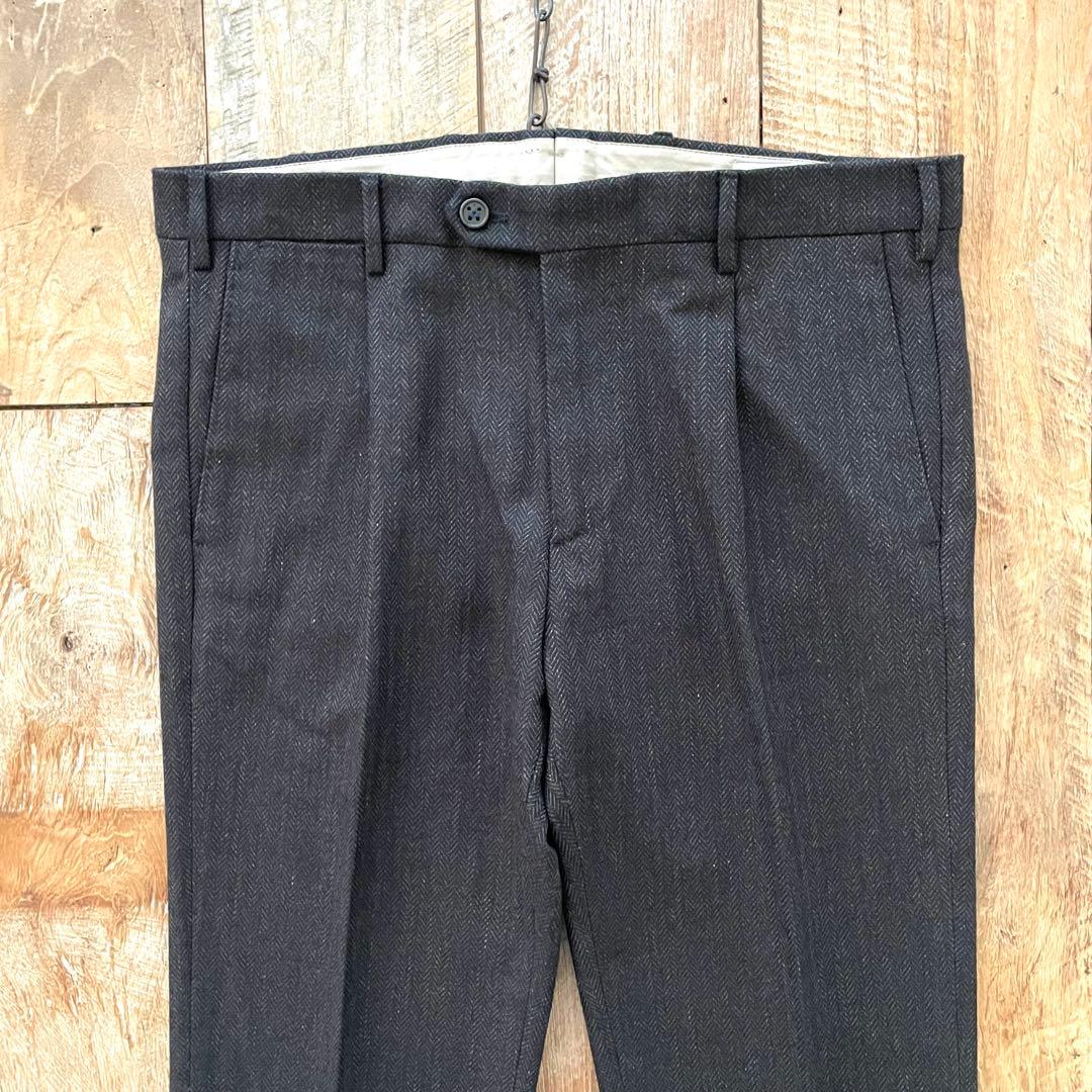 【美品】BERWICH piero テーパード ウール スラックス パンツ 46