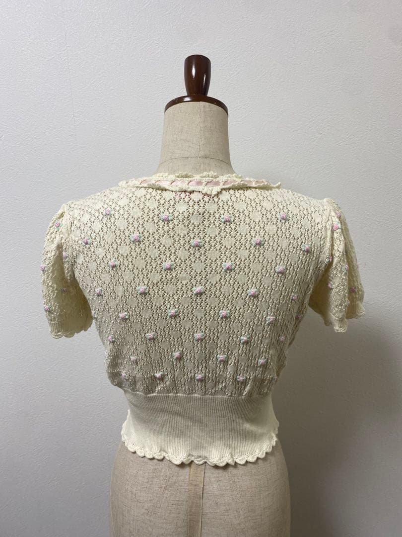 BABY,THESTARS SHINE BRIGHTレース編みローズ半袖カーデ