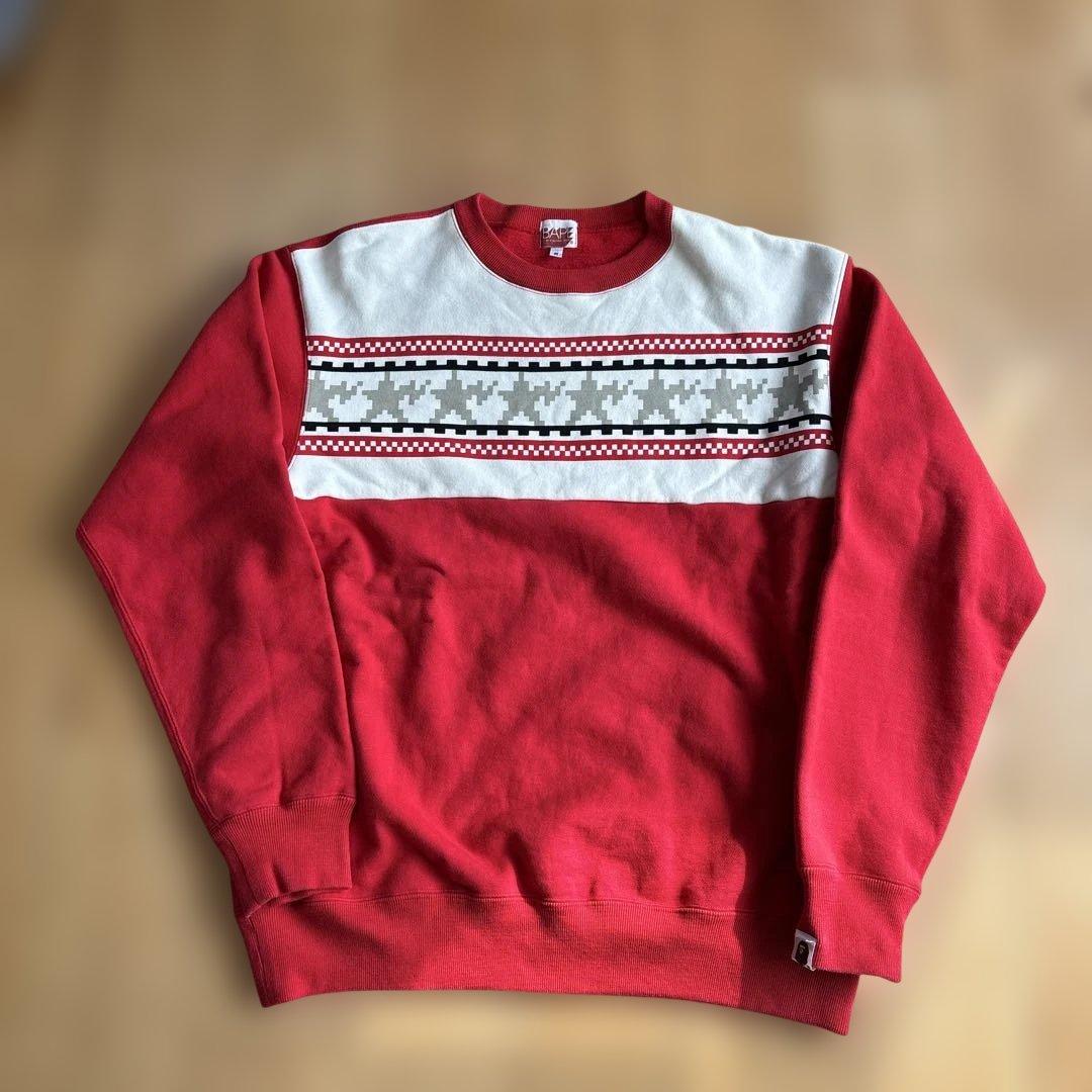 A BATHING APE 雪柄トレーナー M