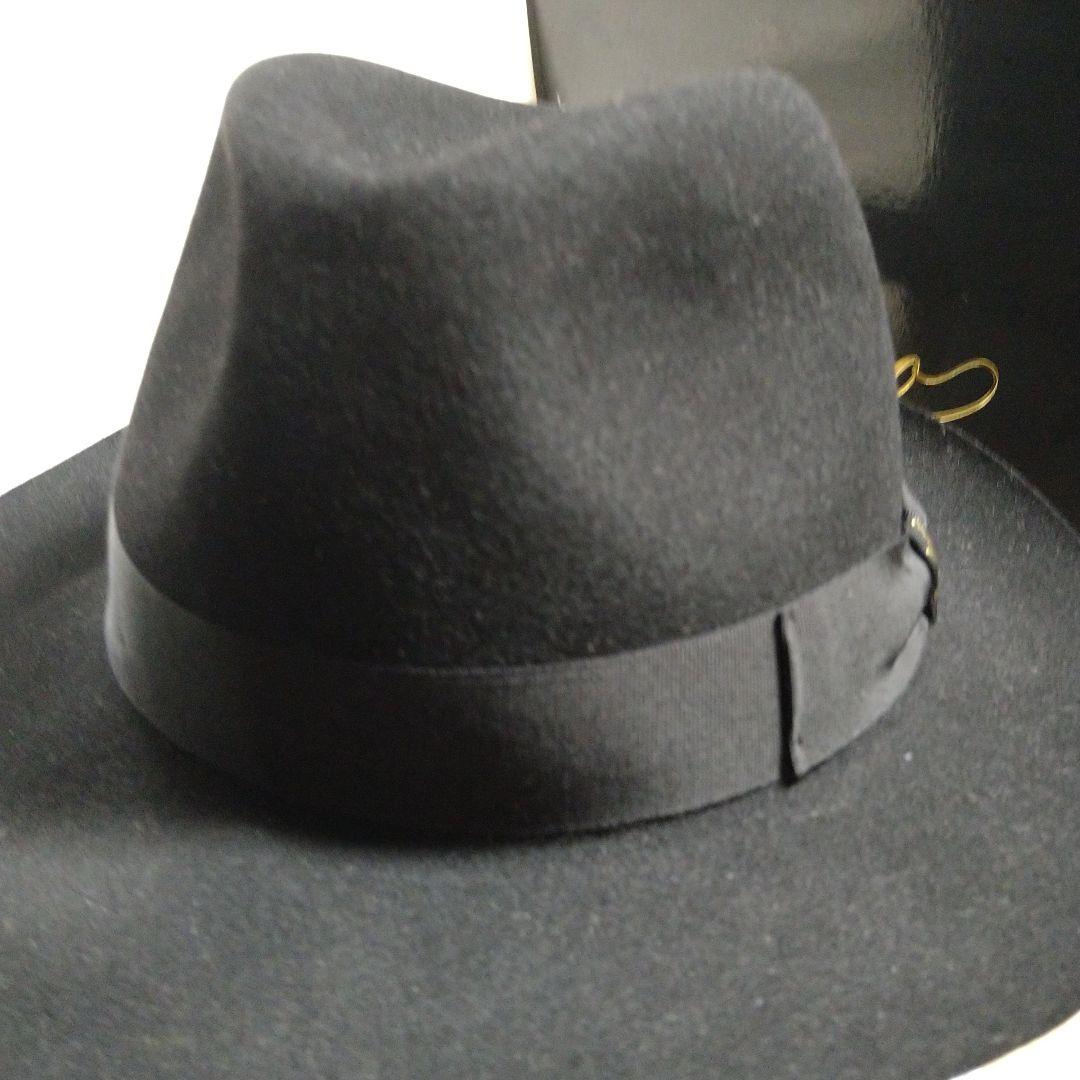 ライムになりますBorsalino ウール ハット 黒