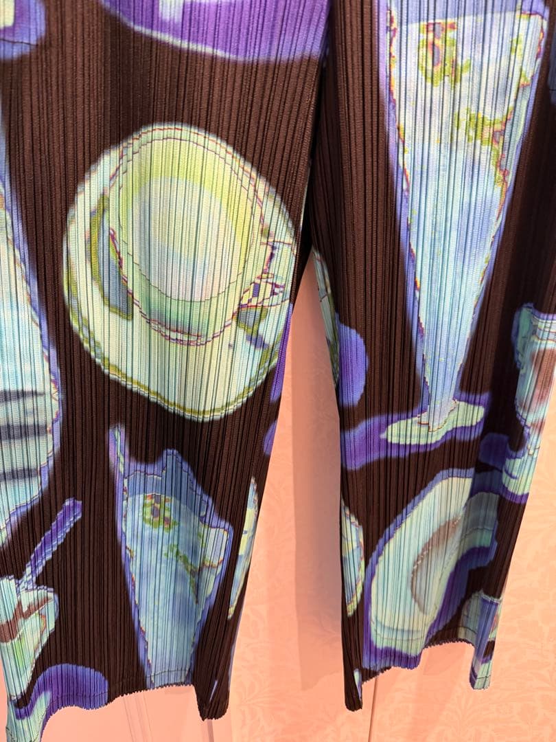 プリーツプリーズ　thermal foods trousers black