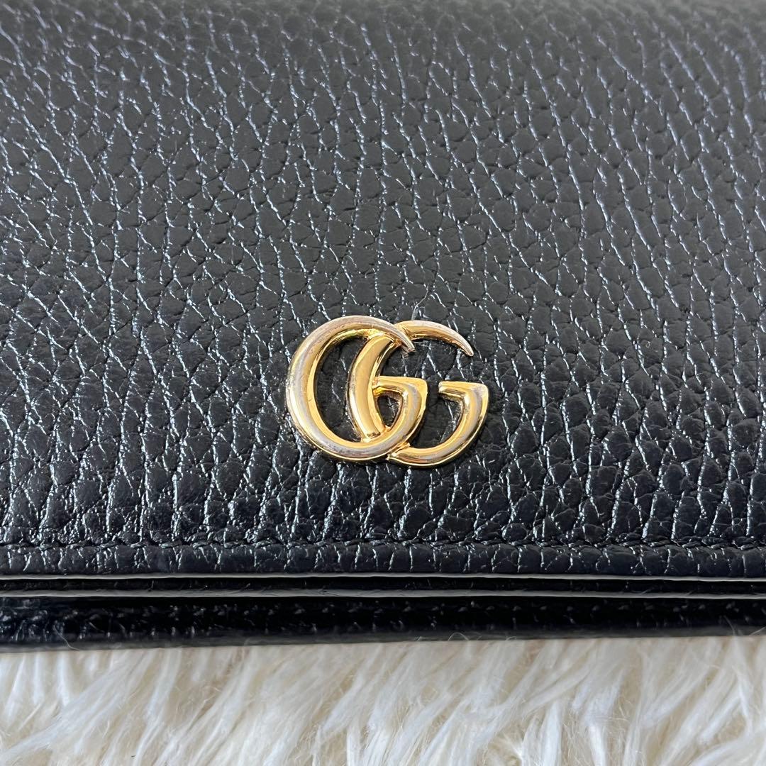 ⭐️極美品⭐️　GUCCI　GGマーモント　カードケース　ミニ財布　ブラック