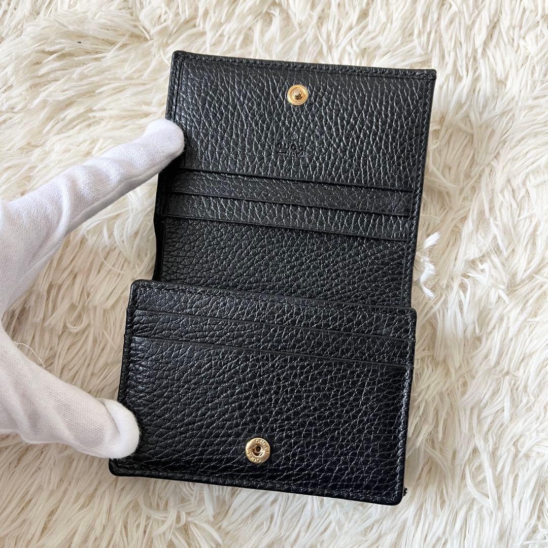 ⭐️極美品⭐️　GUCCI　GGマーモント　カードケース　ミニ財布　ブラック