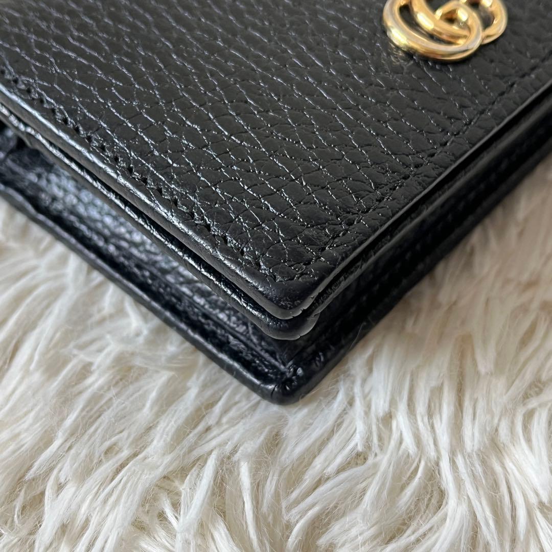 ⭐️極美品⭐️　GUCCI　GGマーモント　カードケース　ミニ財布　ブラック