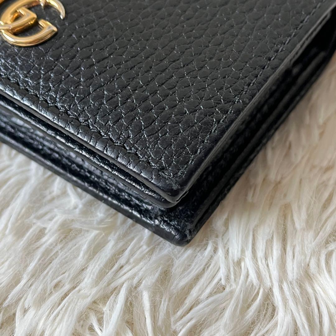 ⭐️極美品⭐️　GUCCI　GGマーモント　カードケース　ミニ財布　ブラック