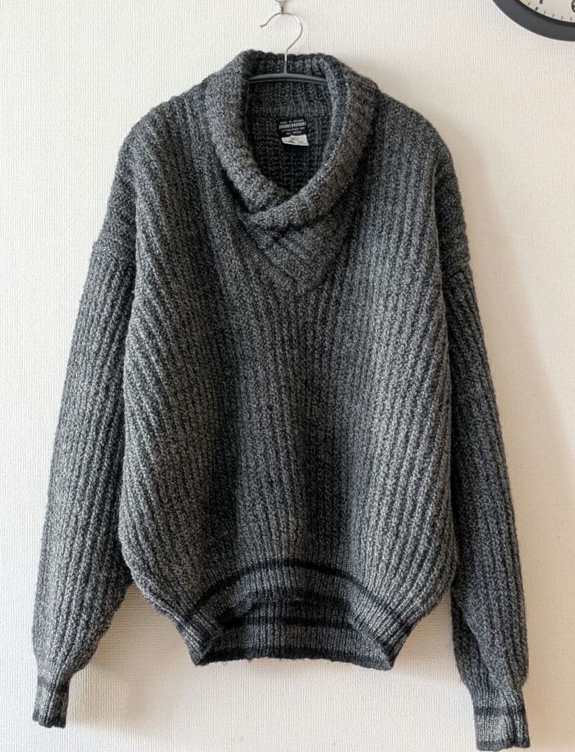 70s アイルランド製 ブルックスブラザーズ ニット セーター XL 黒タグ