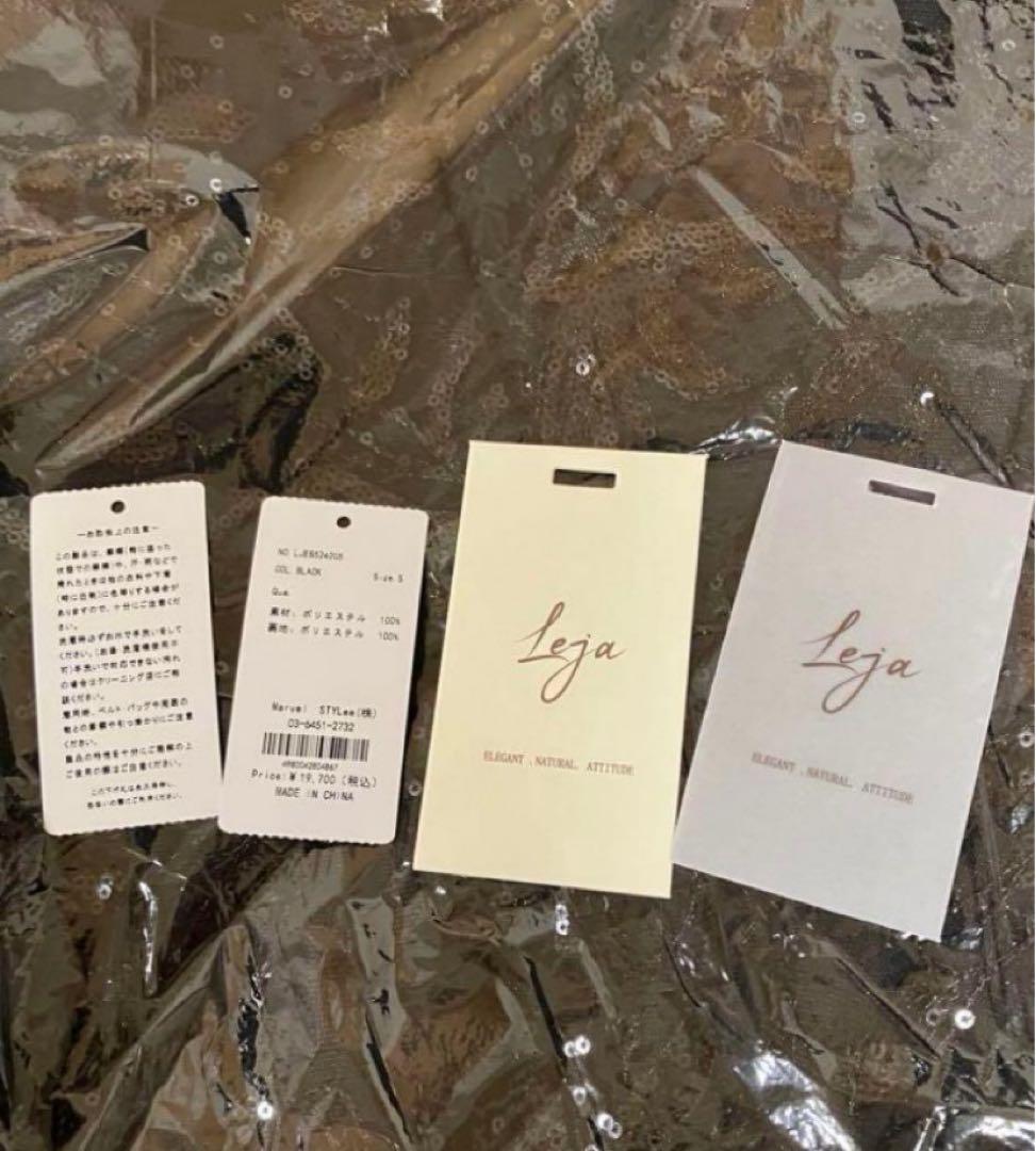 シアーパフスリーブペプラムスパンコール花柄Leja サイズS