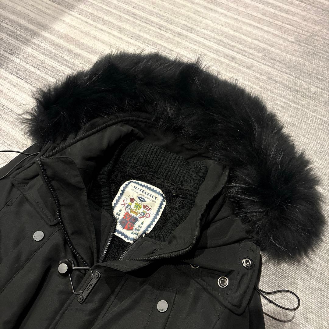 SLY スライ モッズコート ラクーンファー y2k 黒 ブラック