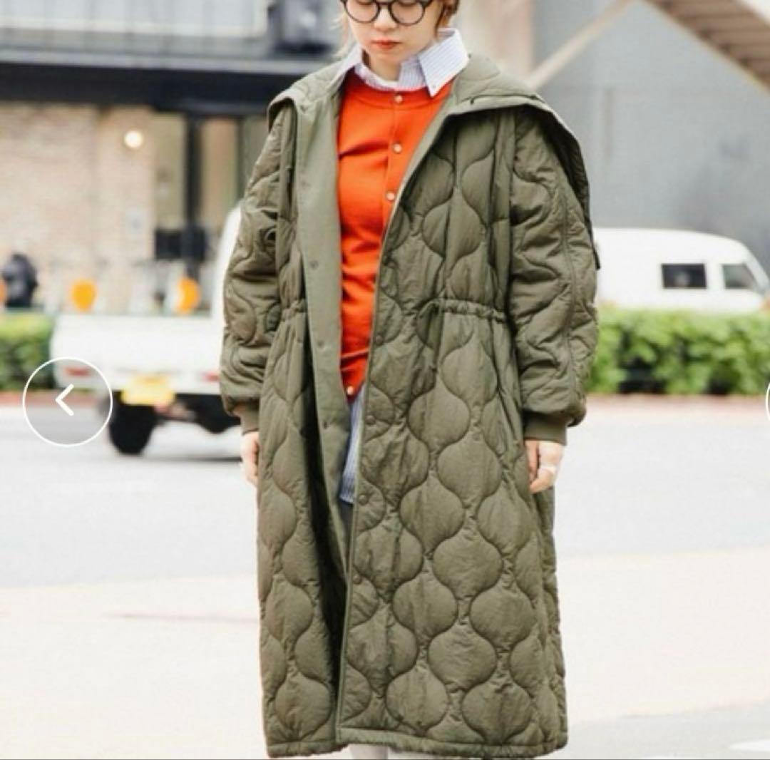 【BEAMS BOY】ナイロンキルティングフードコート