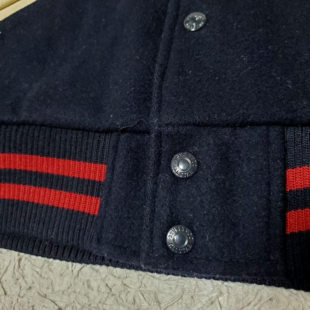 美品 希少 CONVERSE コンバース レザー袖 スタジャン バック刺繍 M