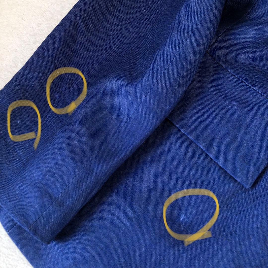 クリスチャンディオール　ヴィンテージテーラードジャケット　青ダブル　金ボタン