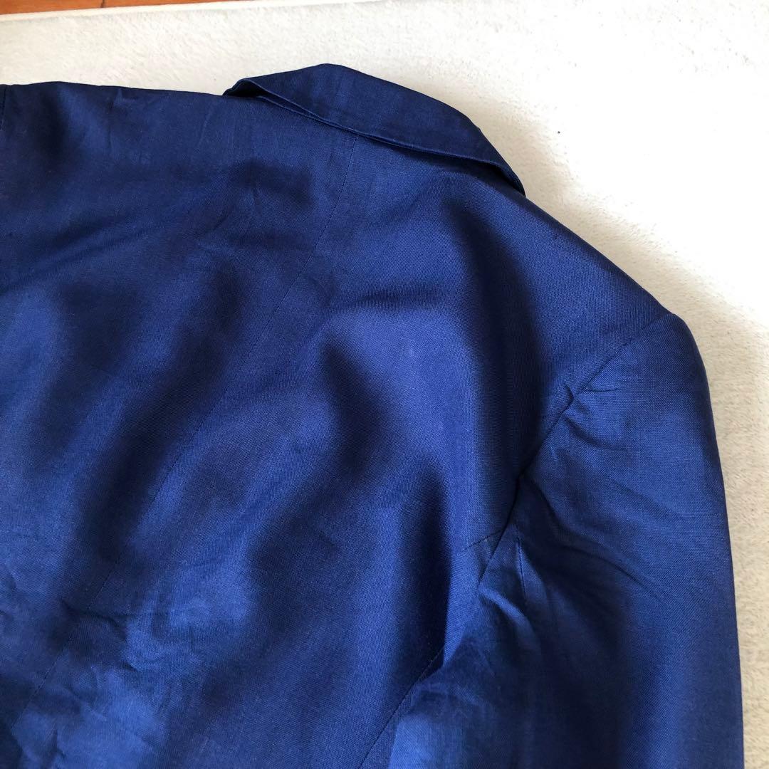 クリスチャンディオール　ヴィンテージテーラードジャケット　青ダブル　金ボタン