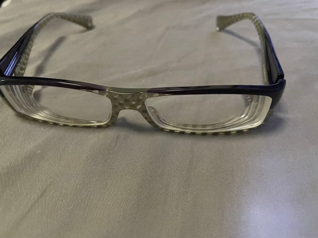 alain mikli チェック柄メガネ ケース付き