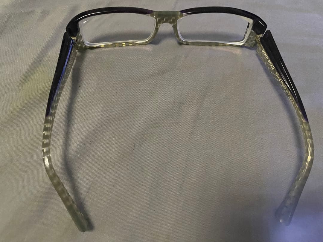 alain mikli チェック柄メガネ ケース付き