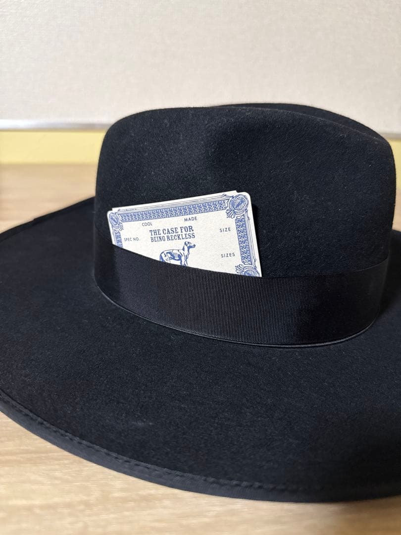 THE H.W. DOG & CO ウールハット ブラック ワイドブリム 38