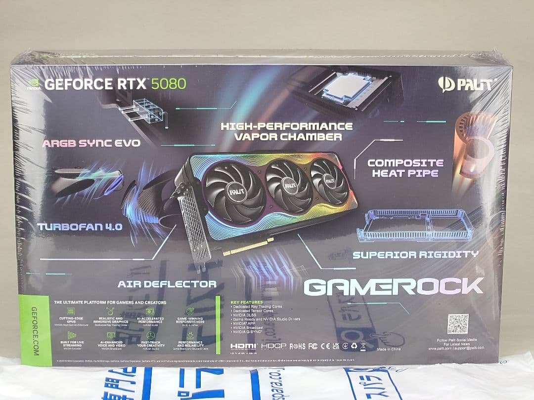 グラフィックボード・グラボ・ビデオカード Palit GeForce RTX5080 GameRock 16GB