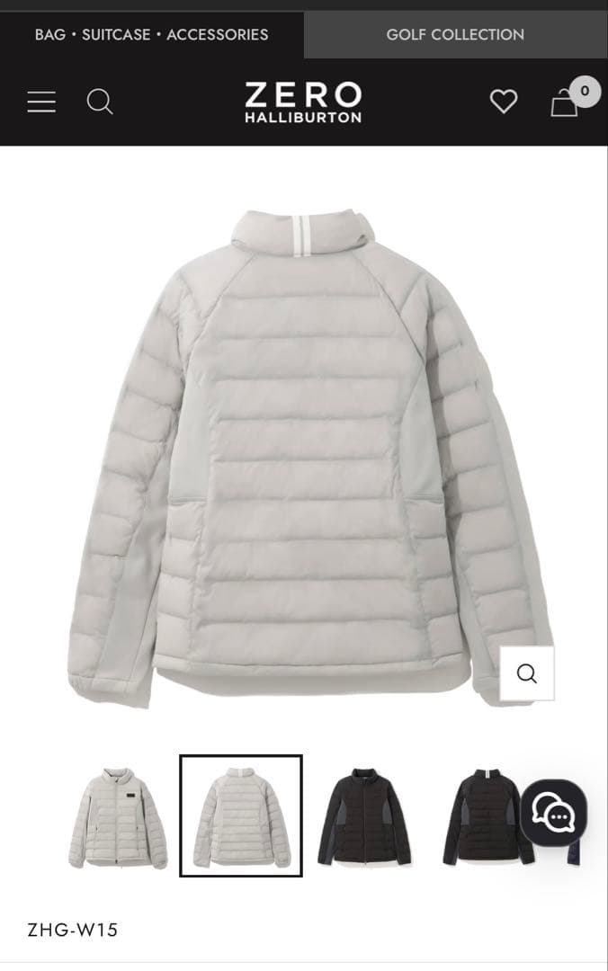 ゼロハリバートン GOLFパデッドブルゾン グレー　Mサイズ　一度着用のみ