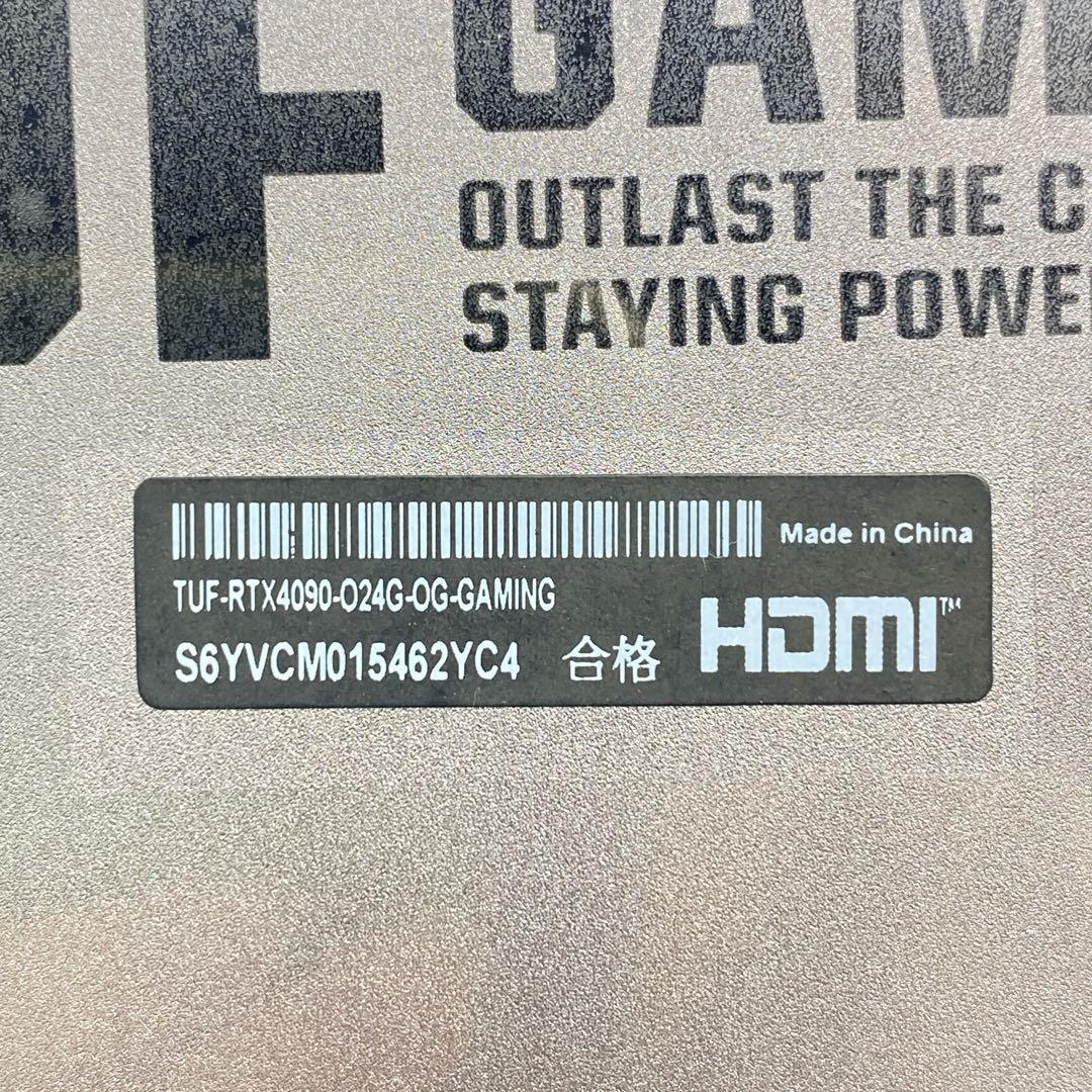 ジャンクGeForce RTX4090 ASUS TUF GAMING 24GB