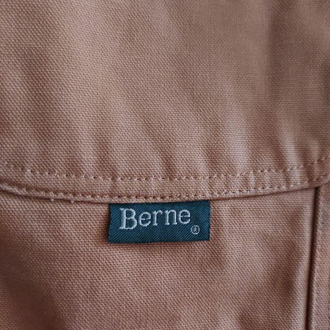 【BERNE】希少 ベルン 企業刺繍 ダック地 オーバーオール 2XL 茶