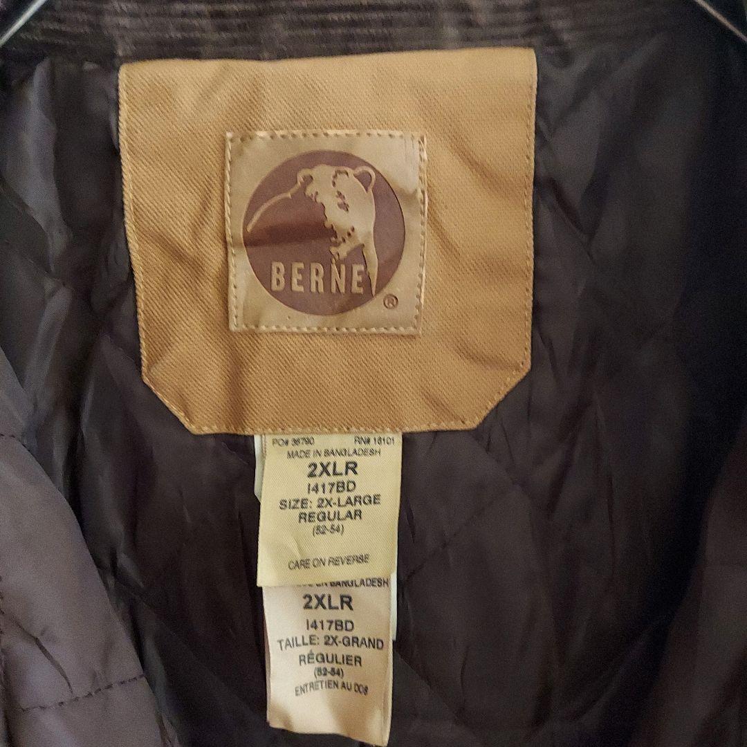 【BERNE】希少 ベルン 企業刺繍 ダック地 オーバーオール 2XL 茶