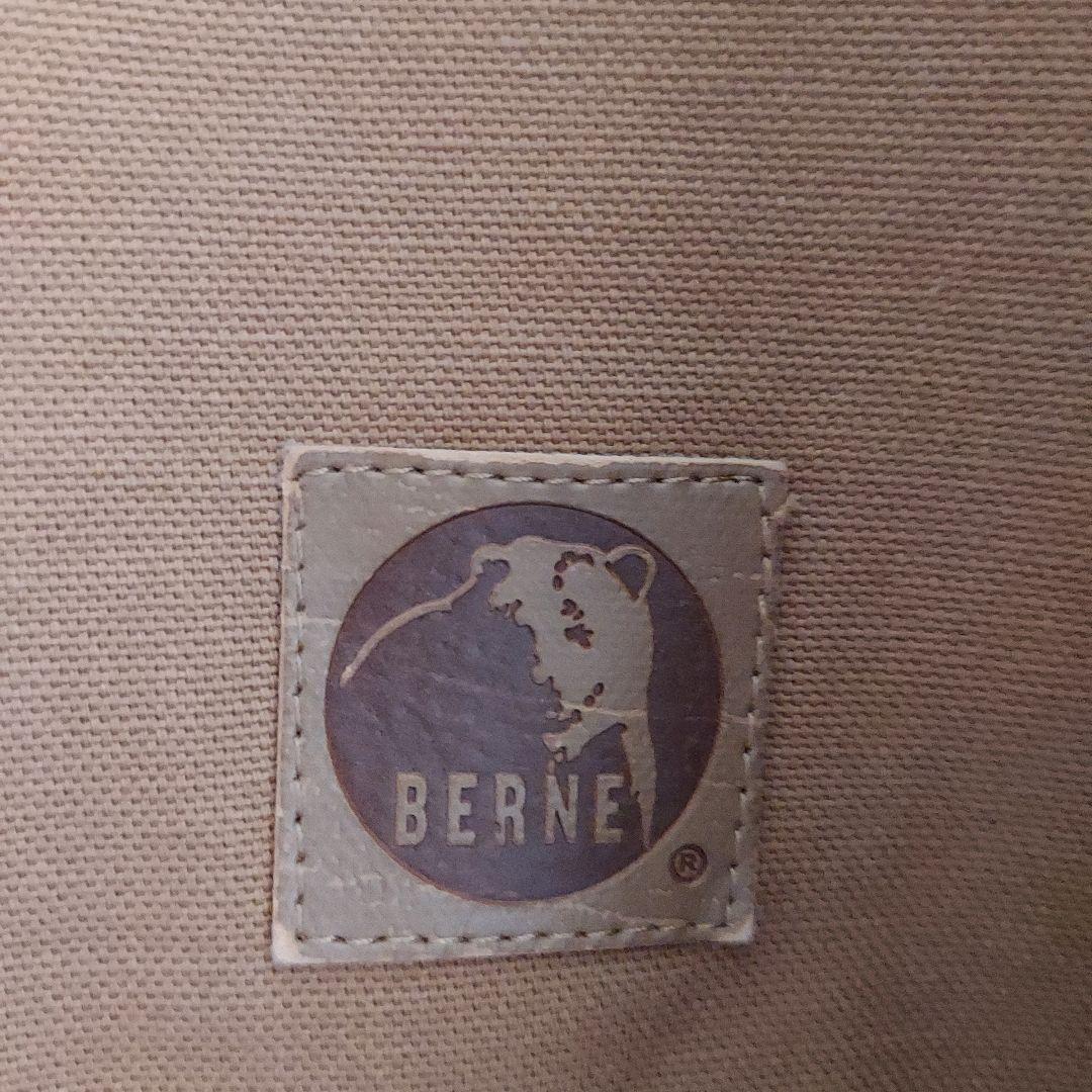 【BERNE】希少 ベルン 企業刺繍 ダック地 オーバーオール 2XL 茶