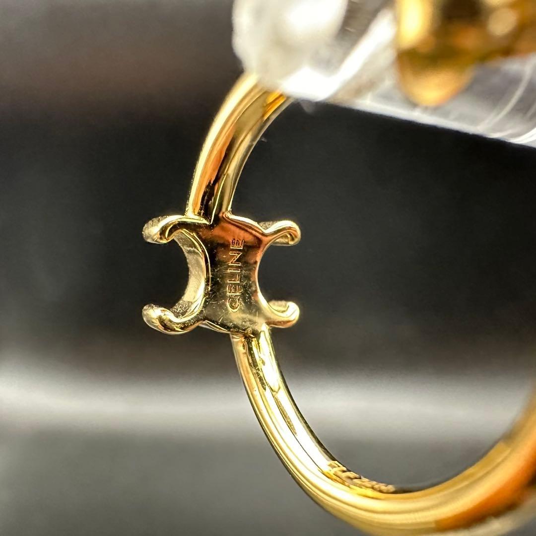 未使用級✨　セリーヌ　ピアス　アシメントリック　ゴールド　1123