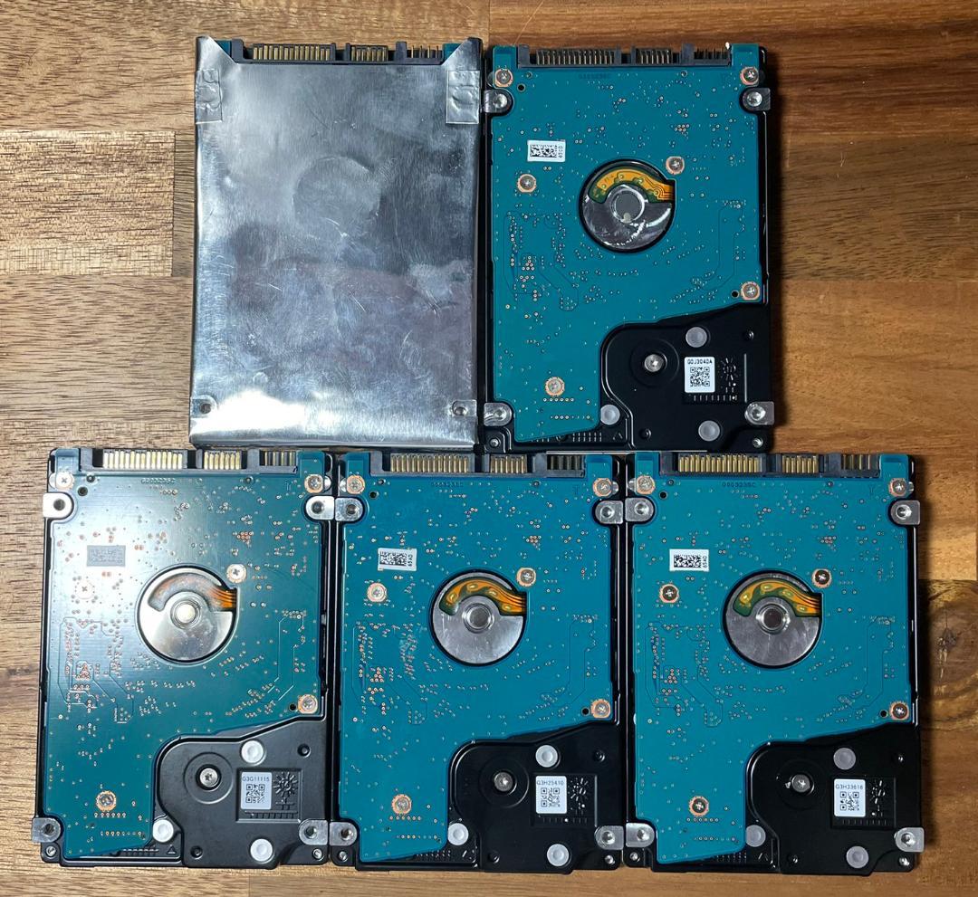 5枚セット TOSHIBA 2.5インチ HDD 1TB 厚さ9mm