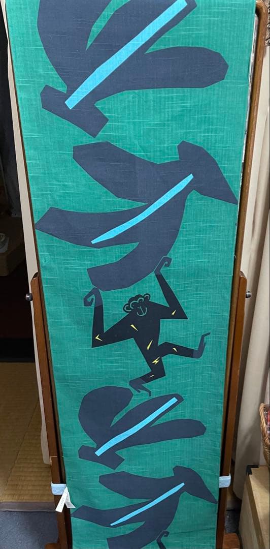 浴衣反物　バナナと猿の面白い柄