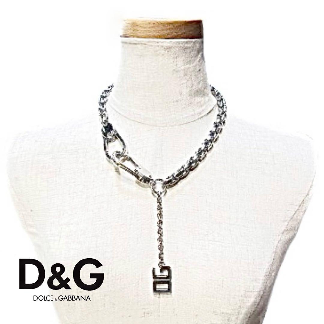 D&Gディー＆ジー◇ウォレットチェーン 2フック ロゴマークチャーム付mh593