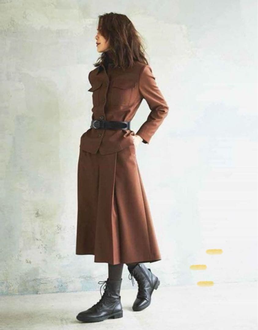 ミッシェルクラン　ダブルクロスサファリジャケット、キュロット セットアップ