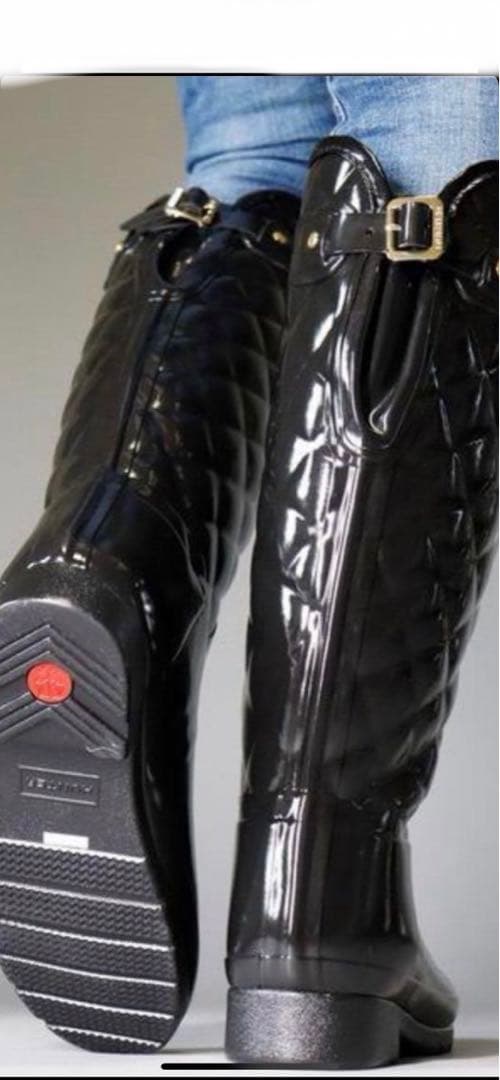 【新品、未使用】HUNTERハンター　レインブーツ　長靴　ブラック24.5cm