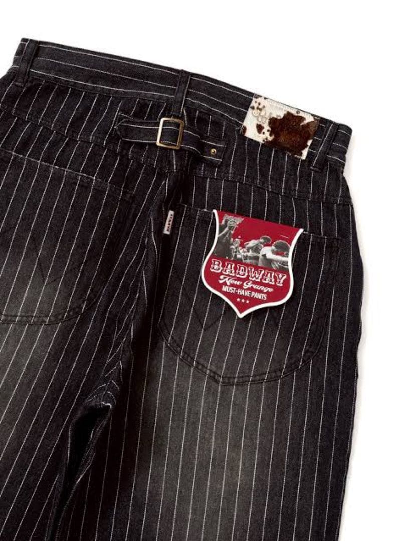 パンツ Badway Grunge stripe denim pants 26ss