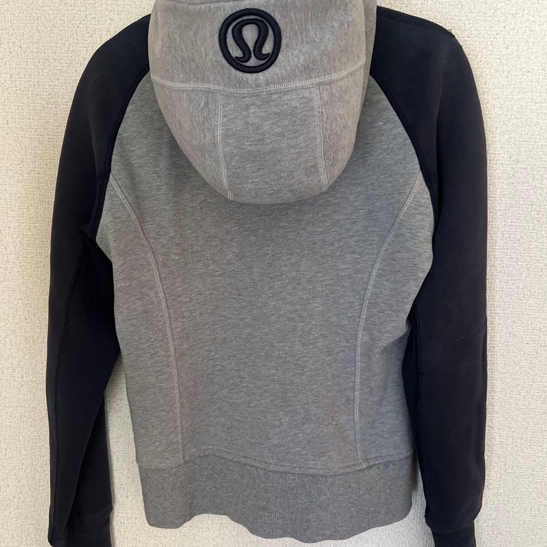 6Lululemon フルジップパーカー グレー/ネイビー