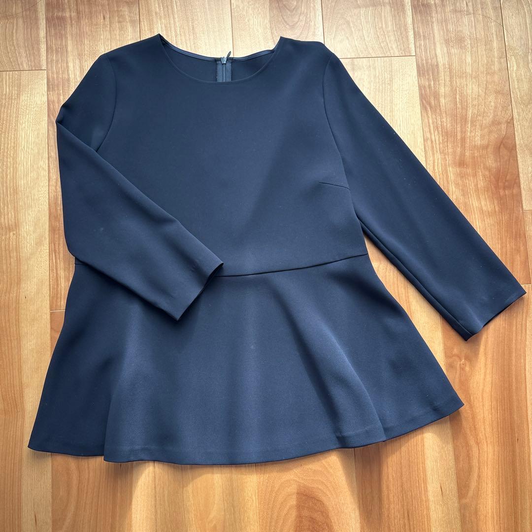 23区　トリアセダブルジョーゼットペプラムブラウス