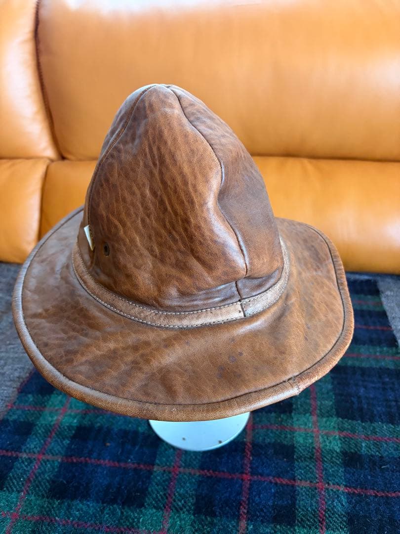 CHAPAL（シャパル）フランス製 ヴィンテージ レザーハット　難あり