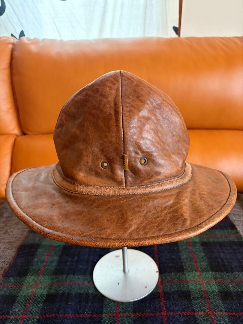 CHAPAL（シャパル）フランス製 ヴィンテージ レザーハット　難あり