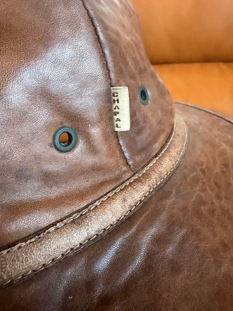 CHAPAL（シャパル）フランス製 ヴィンテージ レザーハット　難あり