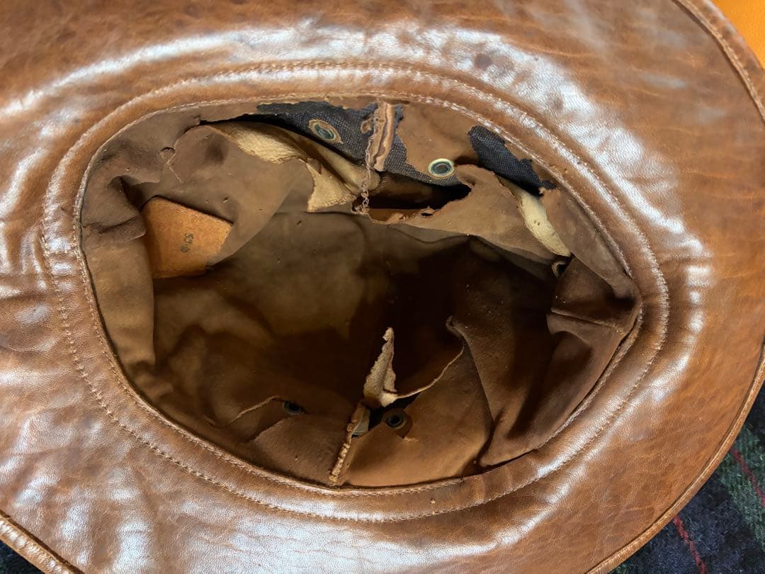 CHAPAL（シャパル）フランス製 ヴィンテージ レザーハット　難あり