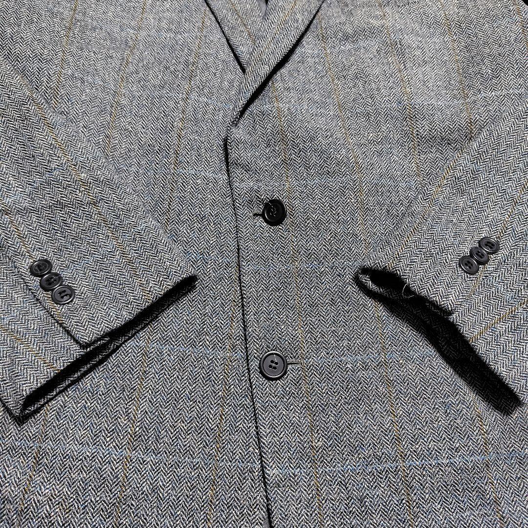 【XL相当】ブルックスブラザーズ ヘリンボーン テーラードジャケット グレー系