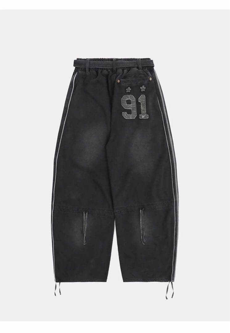 Badblood ダークグレー ショートパンツ ナンバープリント 91