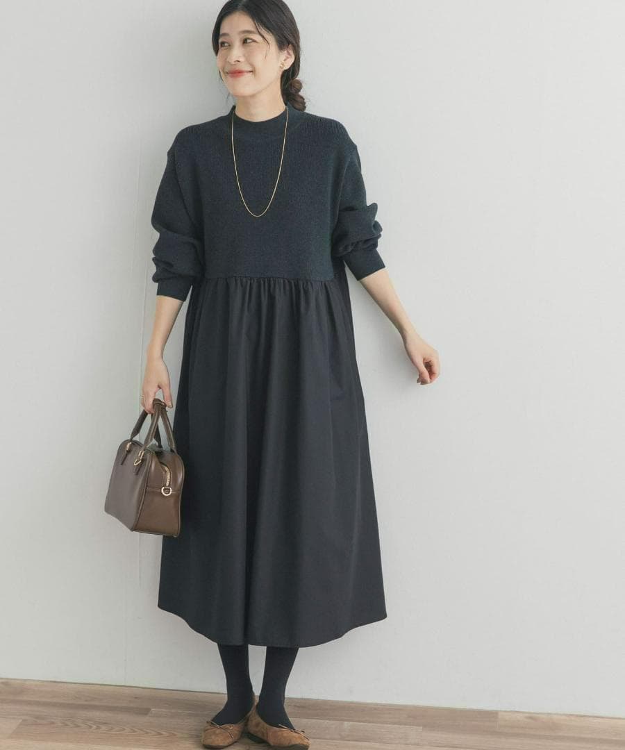 新品◆DOORS◆ニットドッキングワンピース《BLACK》◆アーバンリサーチ