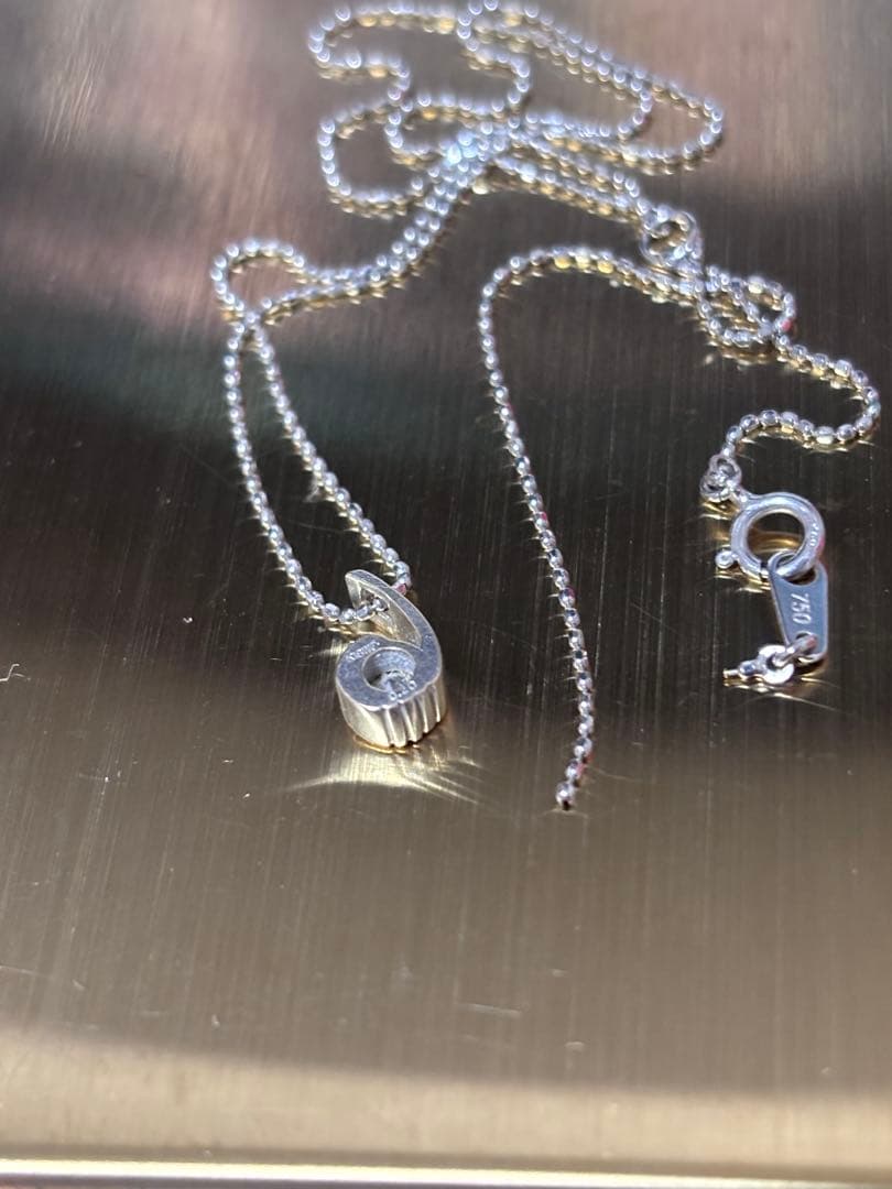 ジャンク品　K18 750 切れネックレスチェーン　ダイヤモンドトップ