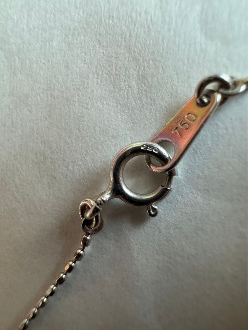 ジャンク品　K18 750 切れネックレスチェーン　ダイヤモンドトップ