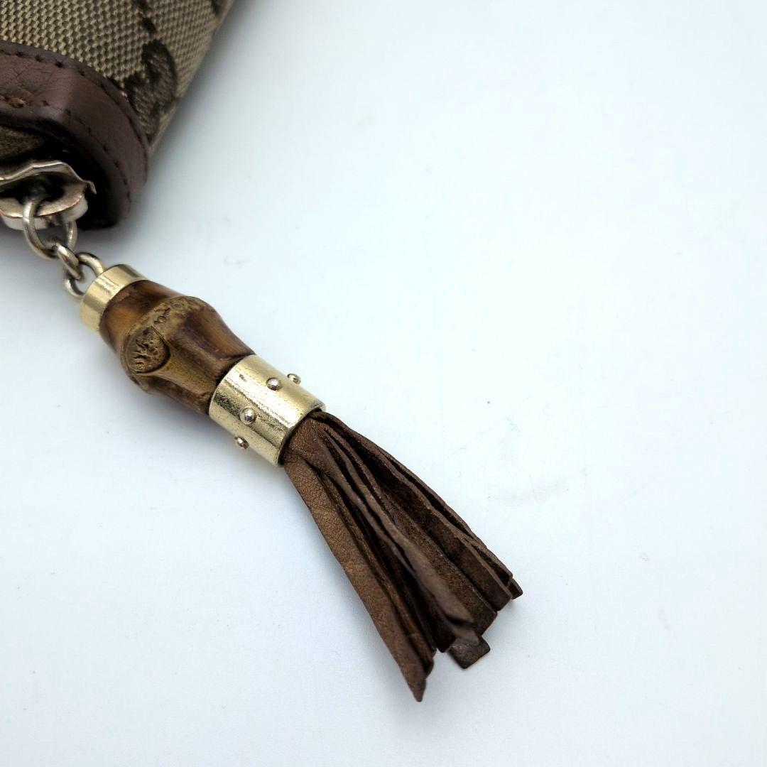 【極美品】GUCCI グッチ GGキャンバス 長財布 ラウンドファスナーバンブー
